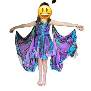 Butterfly costume people and blue work wings kids size medium